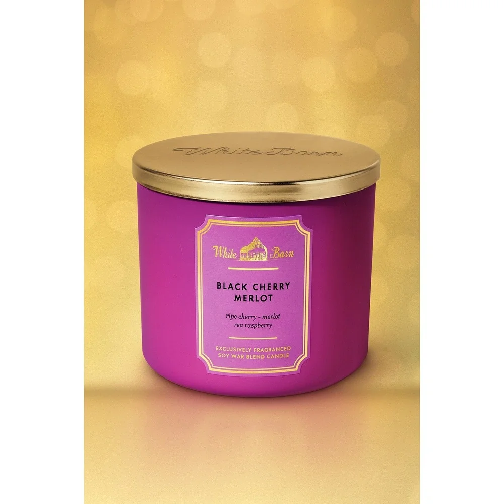 White Barn Bath & Body Works Black Cherry Merlot 3 Wick‎ Candle - Picture 2 of 2